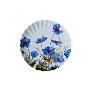 Antique Minton Blue Anemones Downing Shaped Decorative Plate